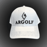Caps White ARGOLF logo Dark Blue Front 1000